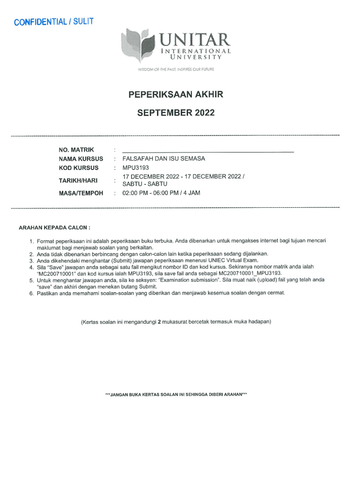 Mpu3193 Falsafah Dan Isu Semasa Studocu