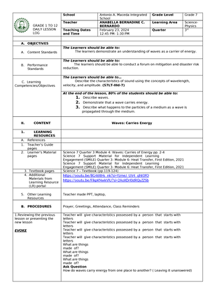 Daily lesson log 2023-2024 - SCHOOL Antonio A. Maceda Integrated School ...