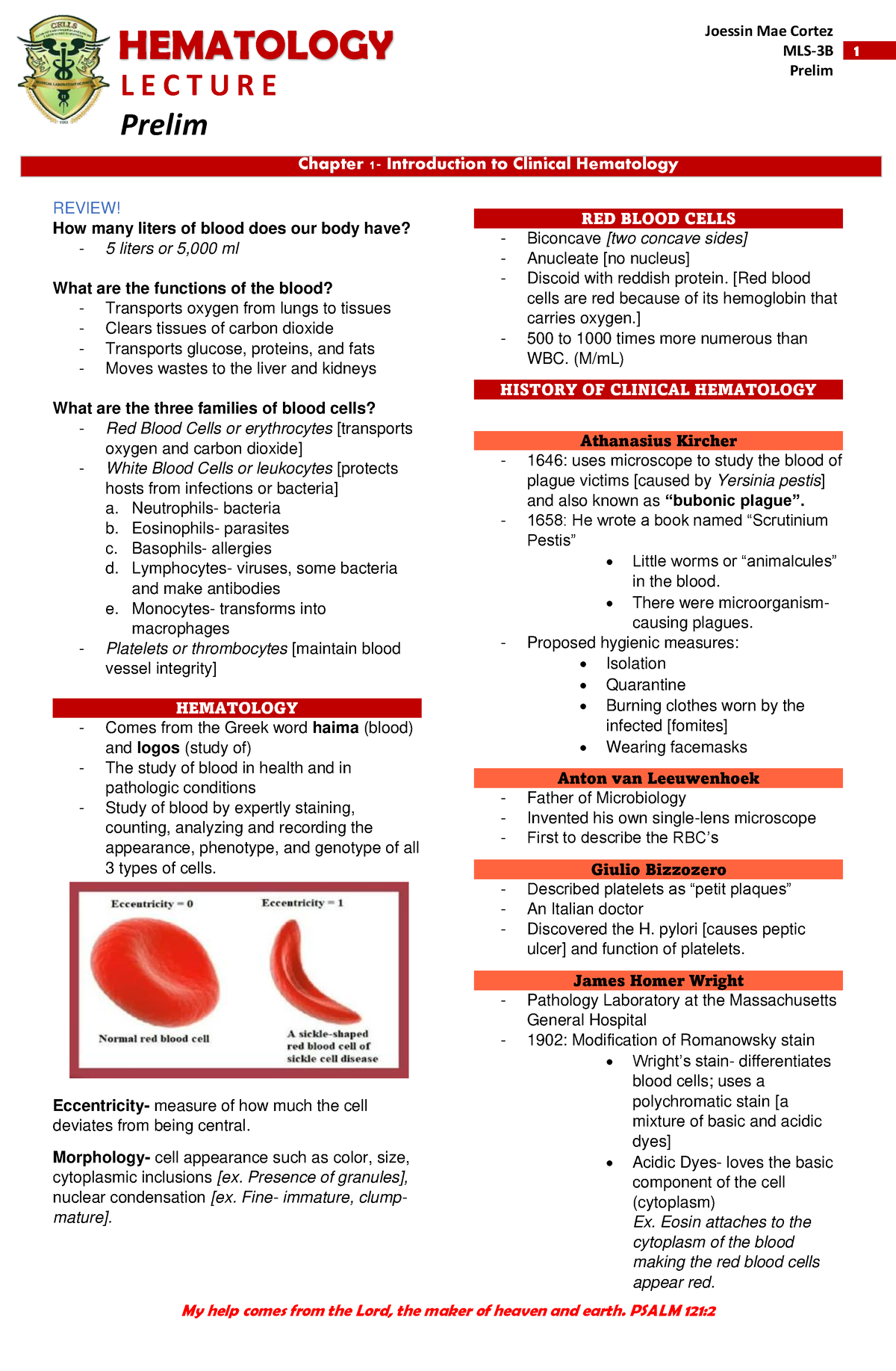 Hematology Lec Prelim 1 MLS 3B Prelim REVIEW How Many Liters Of   Thumb 1200 1835 