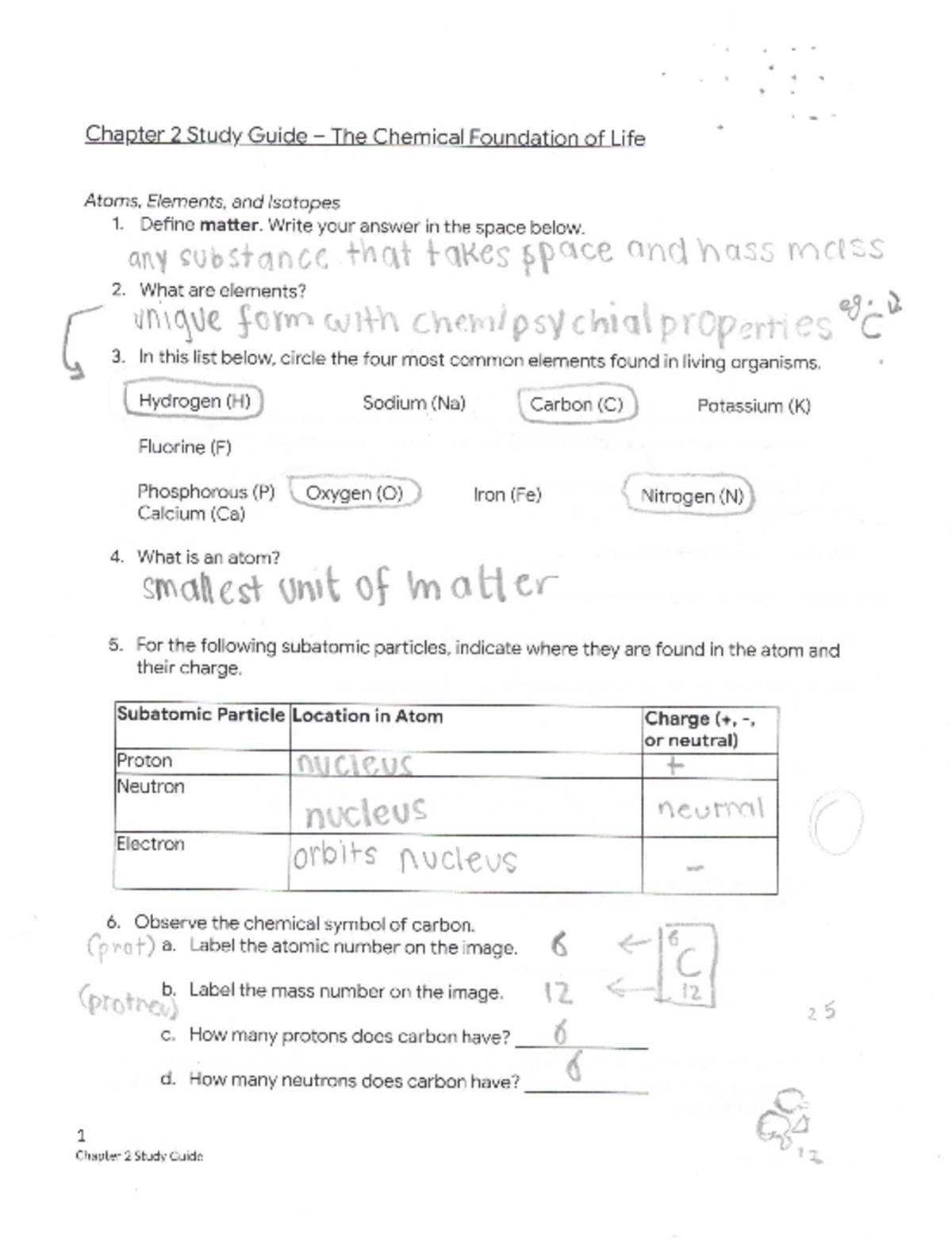 Biochemistry Principals : Chapter 2 - BIO 1410 - Studocu