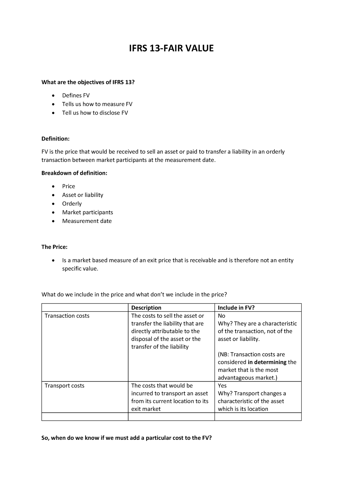 finacc-ii-ifrs-13-notes-ifrs-13-fair-value-what-are-the-objectives