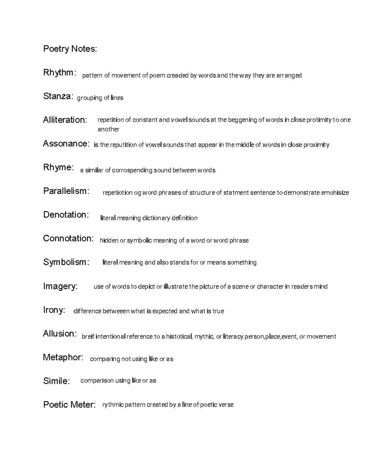 Ethan Parsley Poetry Notes blaw2001 Poetry Notes Rhythm Stanza