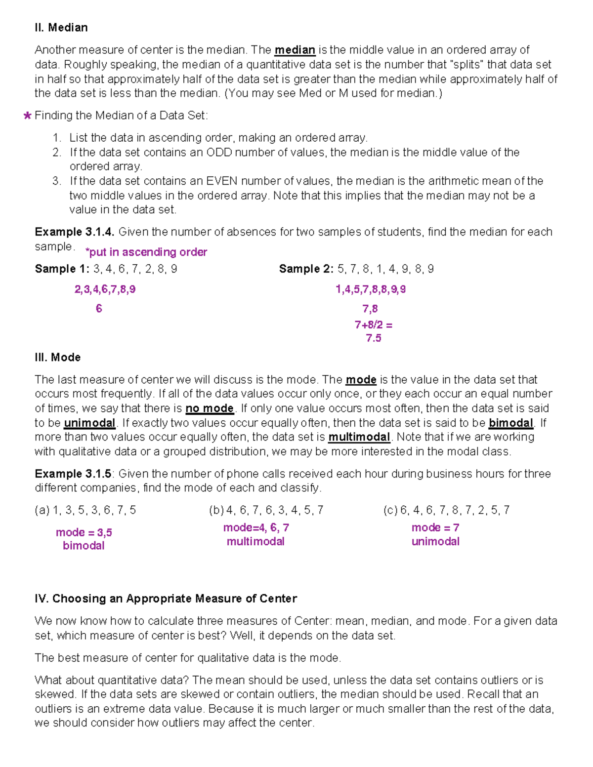 chapter-3-notes-pg-3-ii-median-another-measure-of-center-is-the