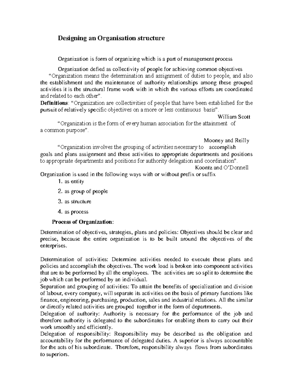 UNIT 3 Organisation - orgnaisnation - Designing an Organisation ...