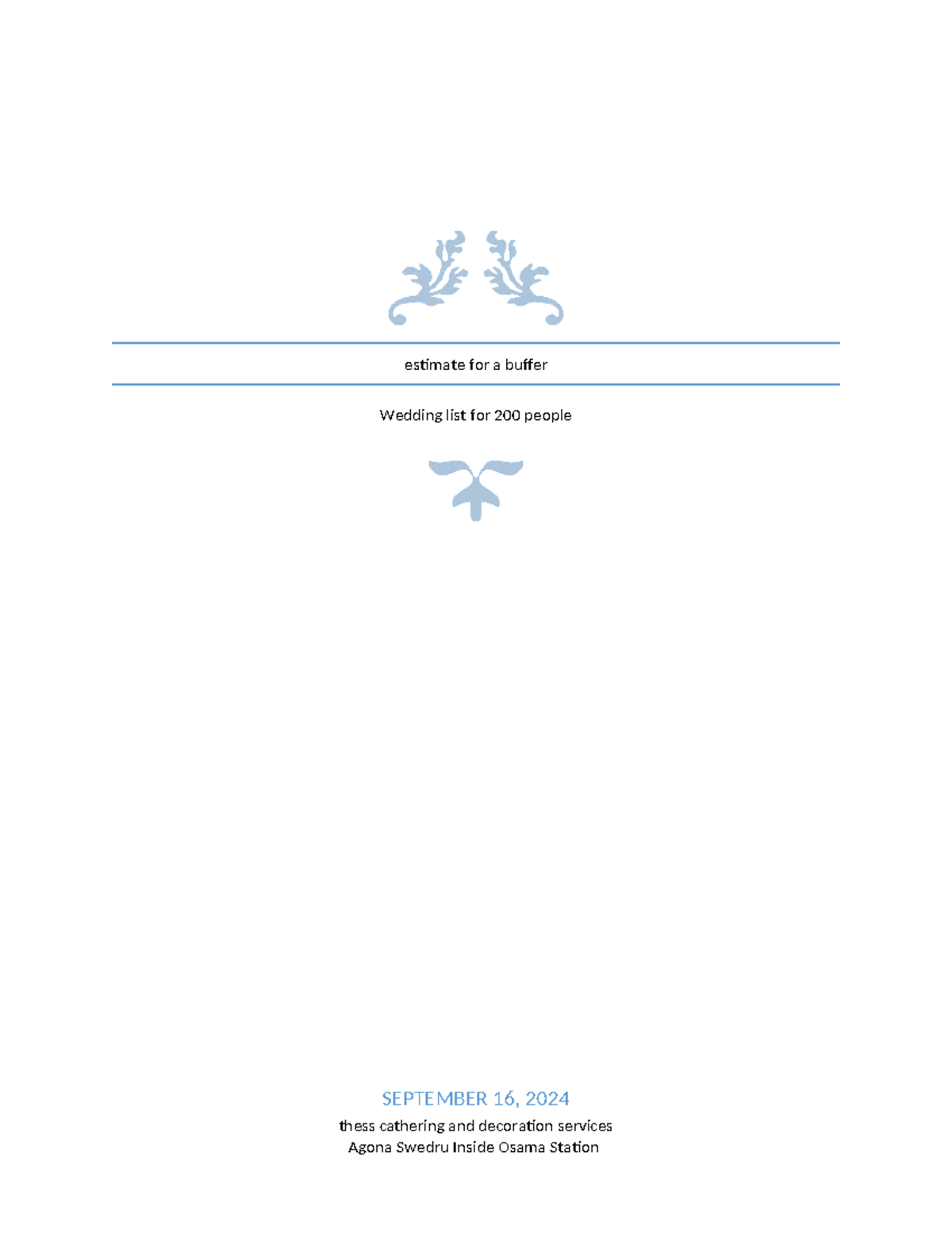 Estimate for a buffer all estimate for a buffer wedding list for