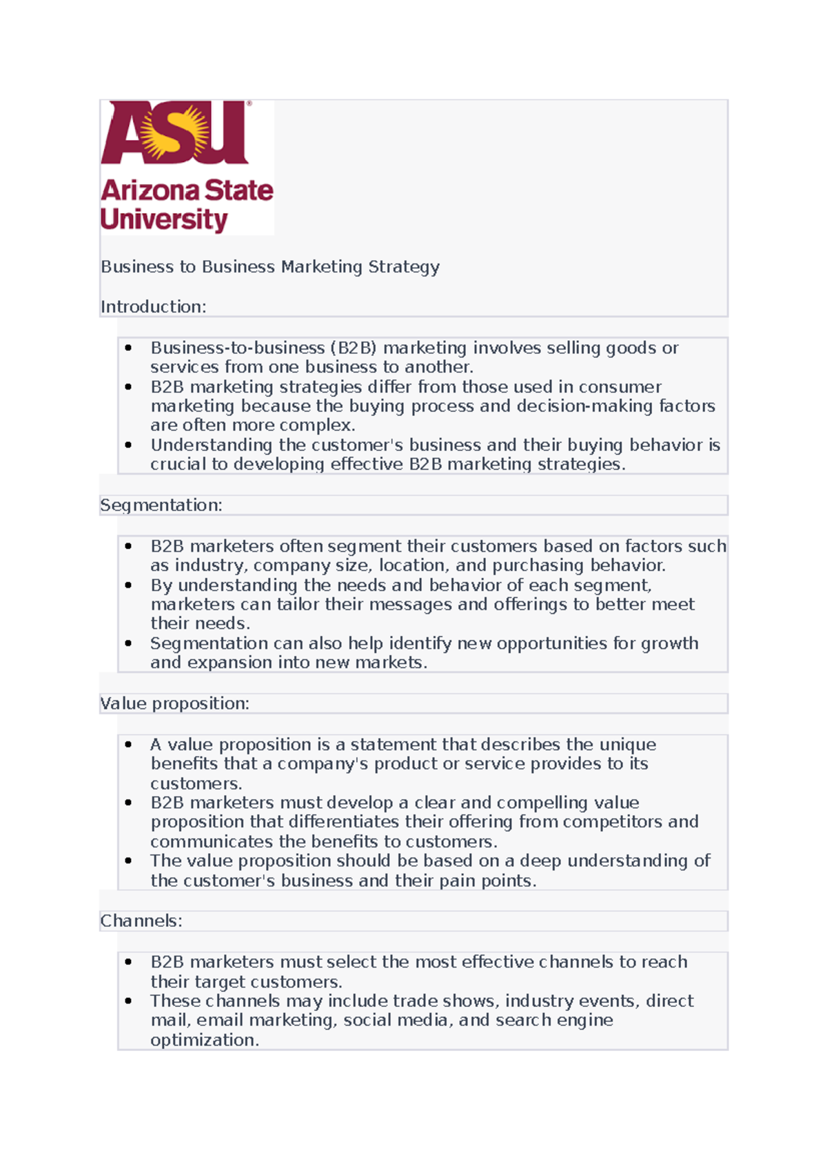 Business to business marketing strategy business to business