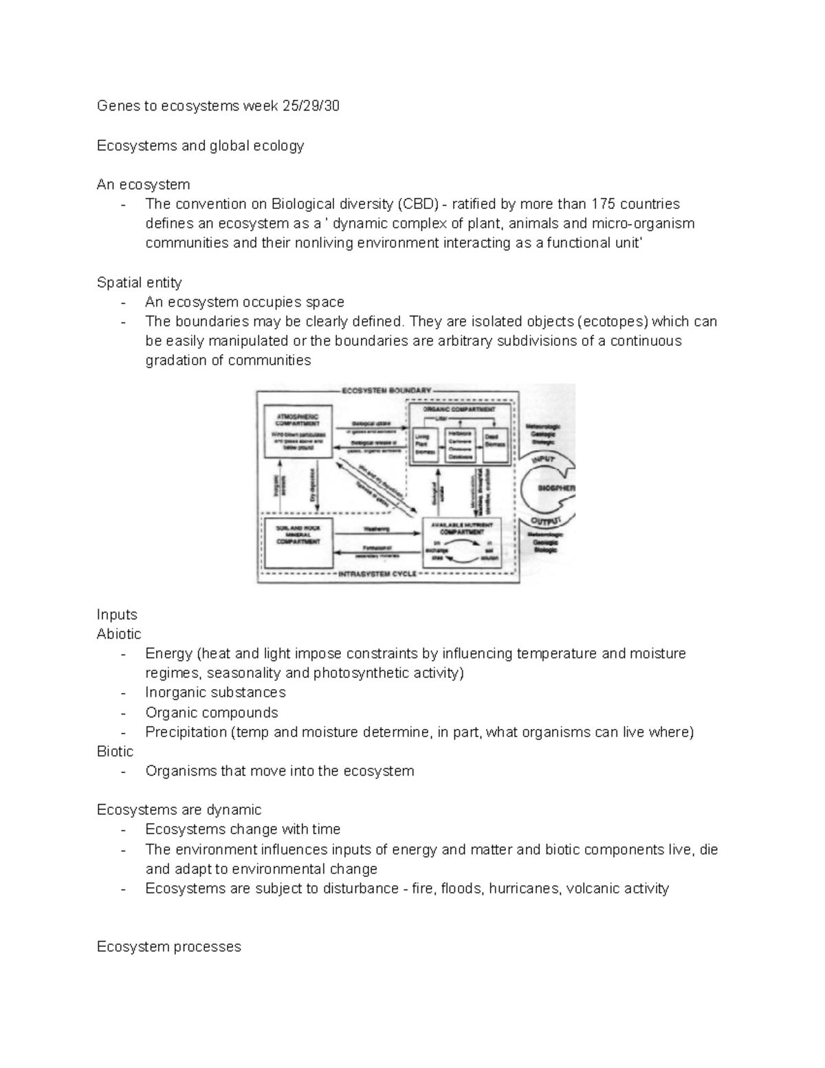 Genes to ecosystems week 25 29 30 - Genes to ecosystems week 25/29 ...