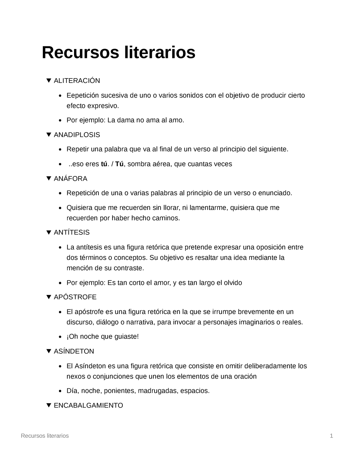 Recursos Literarios De La Lengua Castellana Recursos Literarios 1 Recursos Literarios 1511