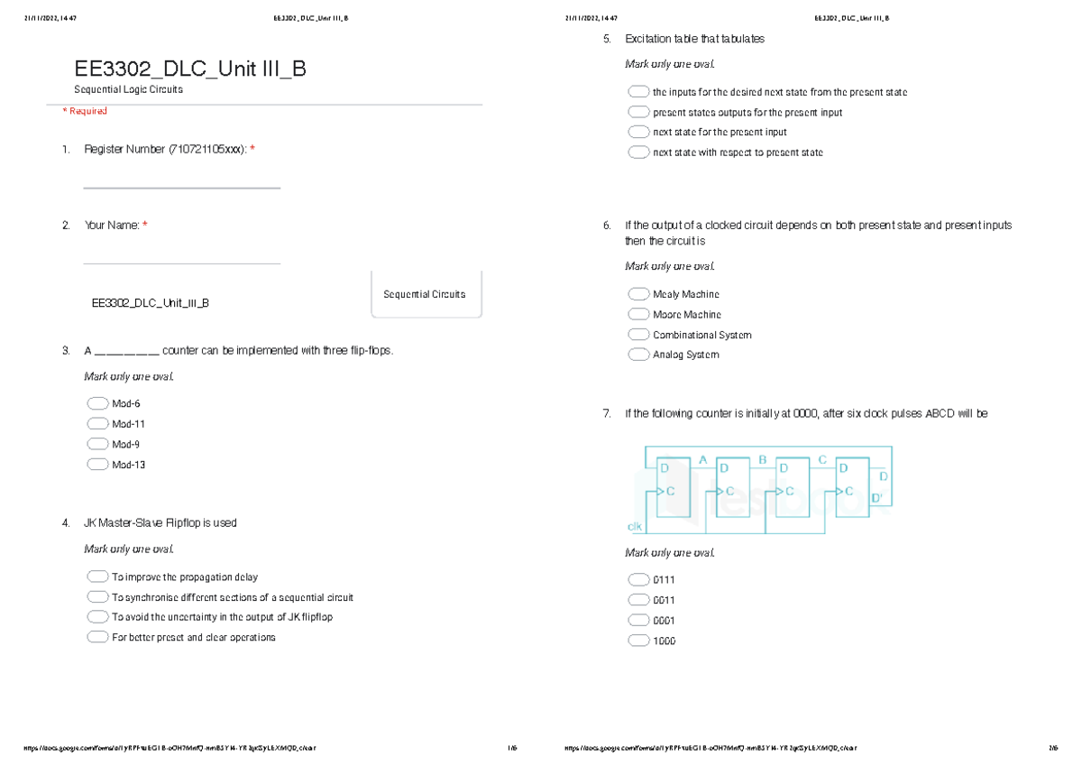 EE3302 DLC Unit III B - MCQ - 21/11/2022, 14:47 EE3302_DLC_Unit III_B ...