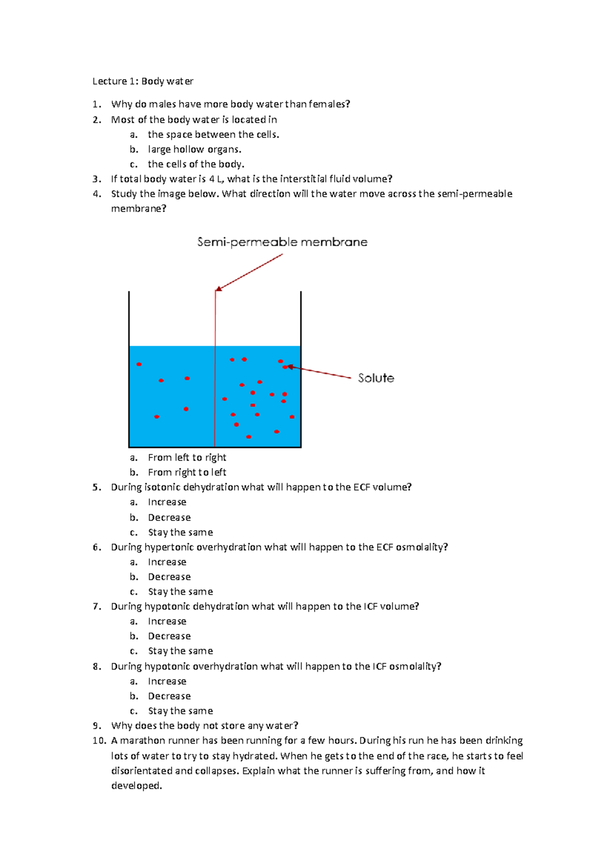 DOC-20240314-WA0020 - Lecture 1: Body water Why do males have more body ...