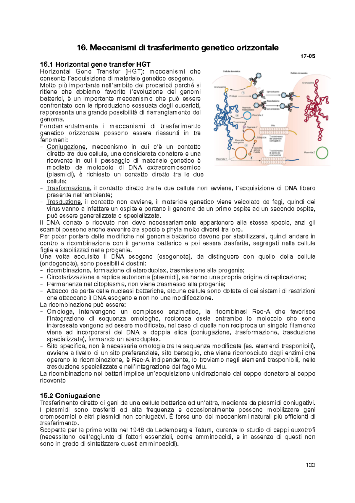 Microbiologia 4 - 16. Meccanismi di trasferimento genetico orizzontale ...