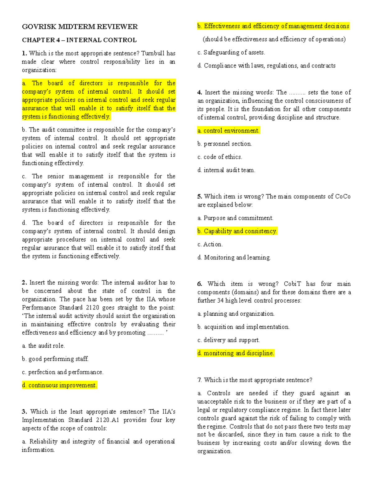 Govrisk Midterm Reviewer - GOVRISK MIDTERM REVIEWER CHAPTER 4 ...