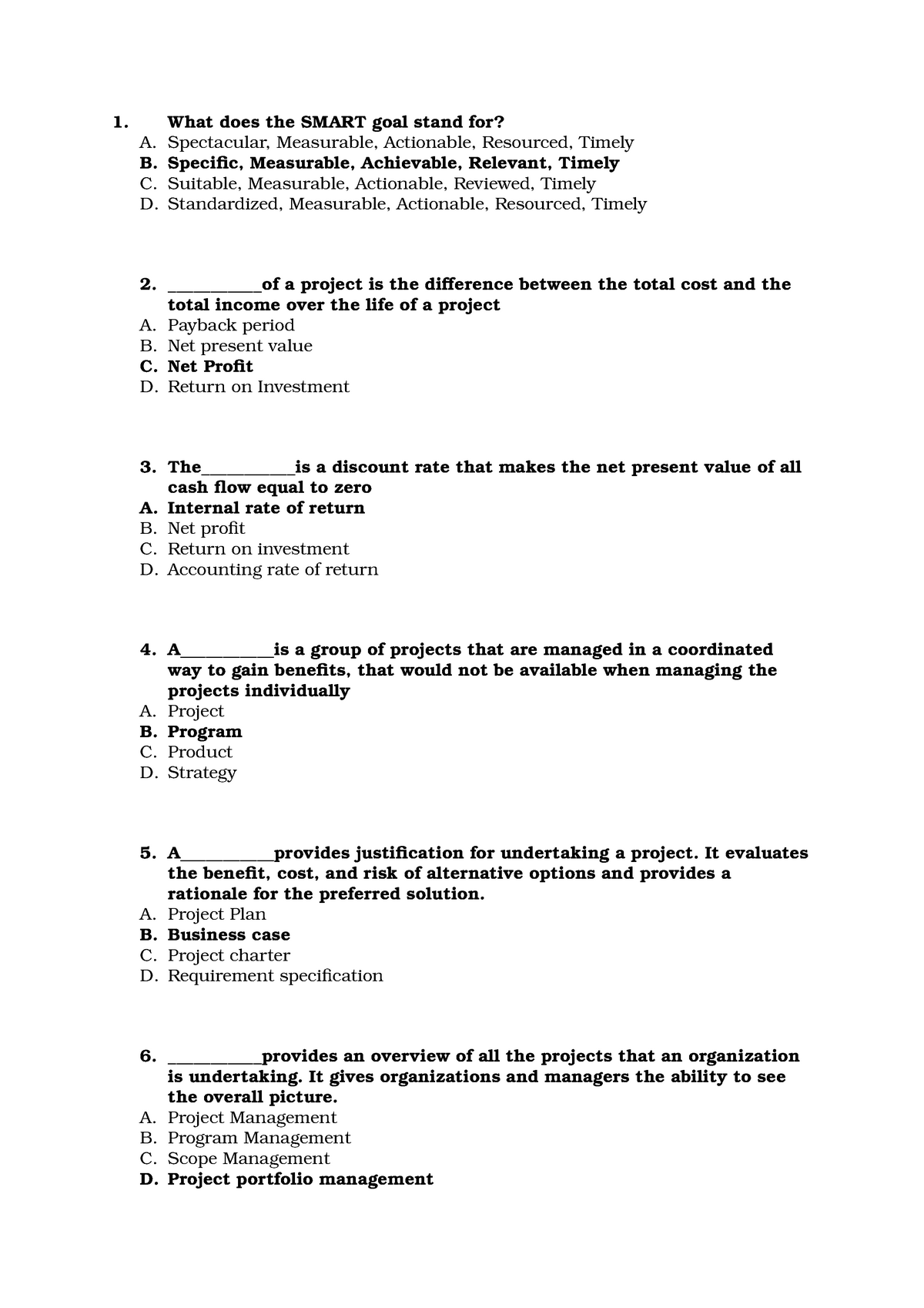 SPM MCQ Software Project Management Multiple Choice Questions What 