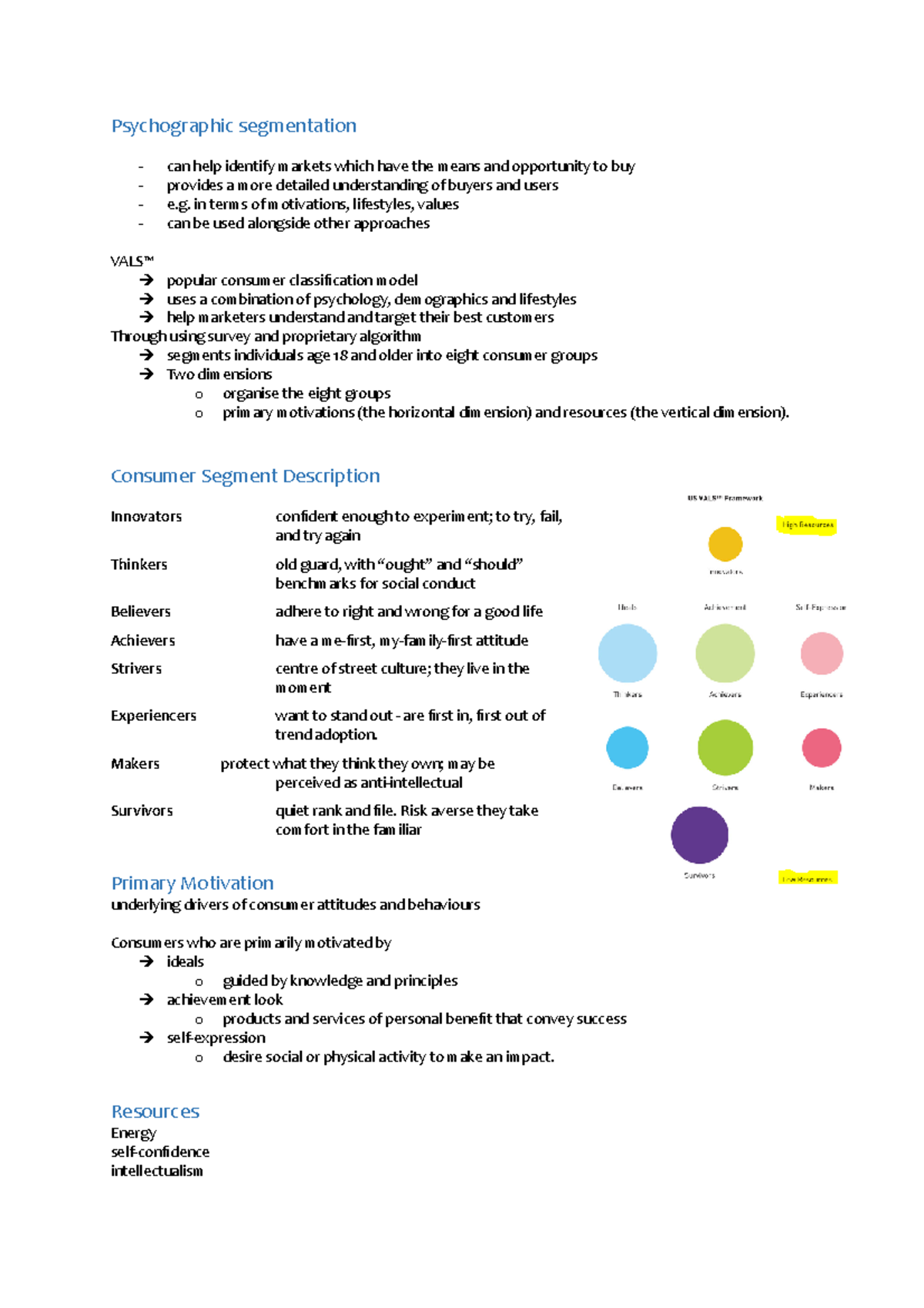 Psychographic segmentation - in terms of motivations, lifestyles ...