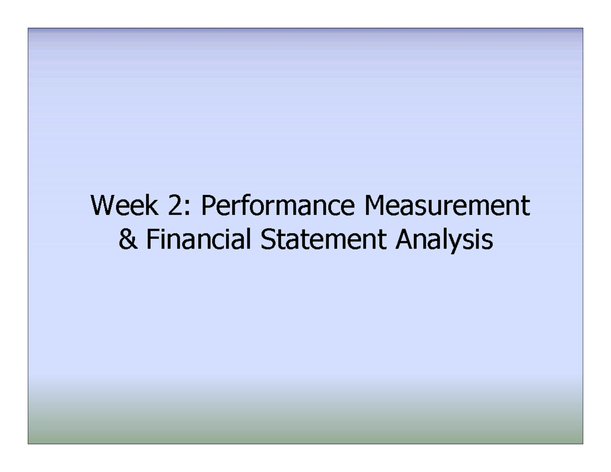 Lecture 2 - Performance Measurement - Week 2: Performance Measurement ...