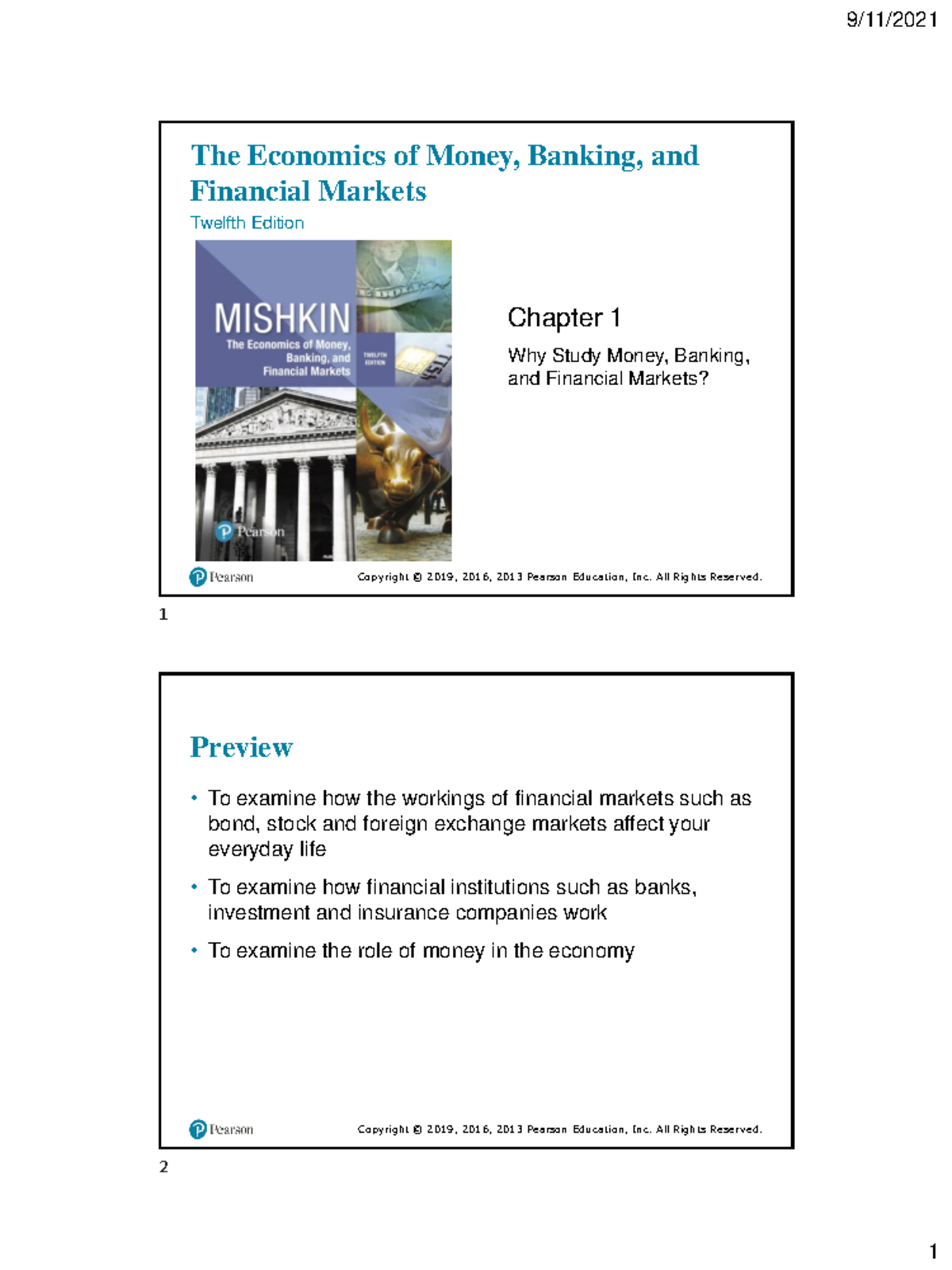 Chapter 01 Why Study Money, Banking, and Financial Markets The