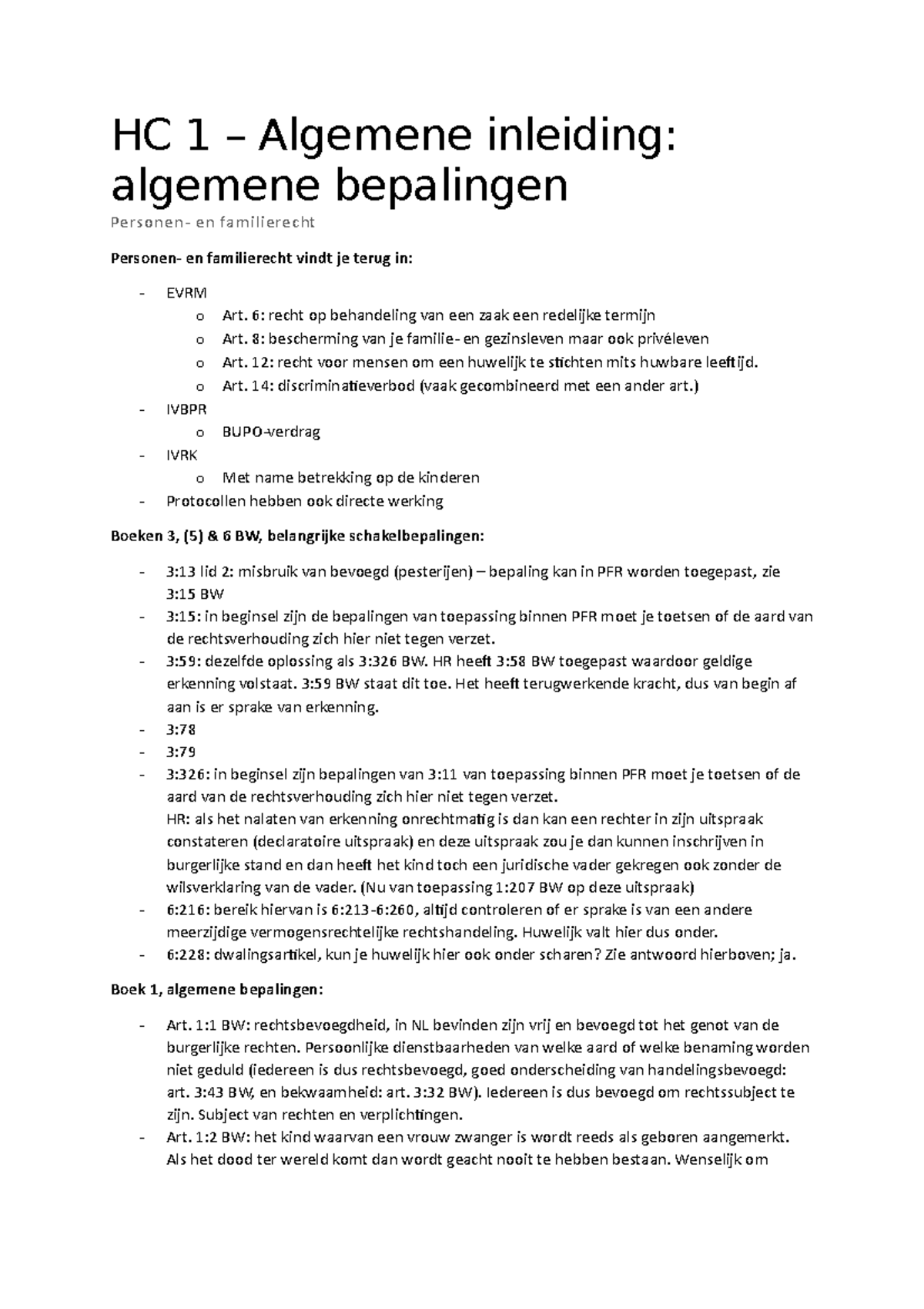 HC 1 – Algemene Inleiding Algemene Bepalingen - HC 1 – Algemene ...