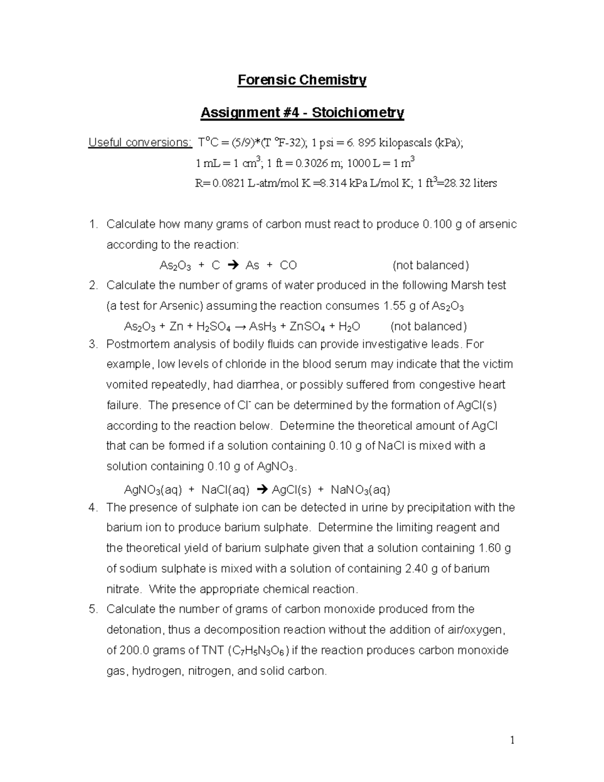 assignment stoichiometry a new hope