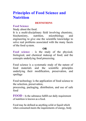 Food Science: Measuring