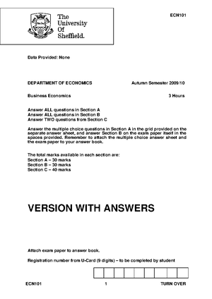 Exam 2009 Questions And Answers Business Economics Ecn101 Studocu