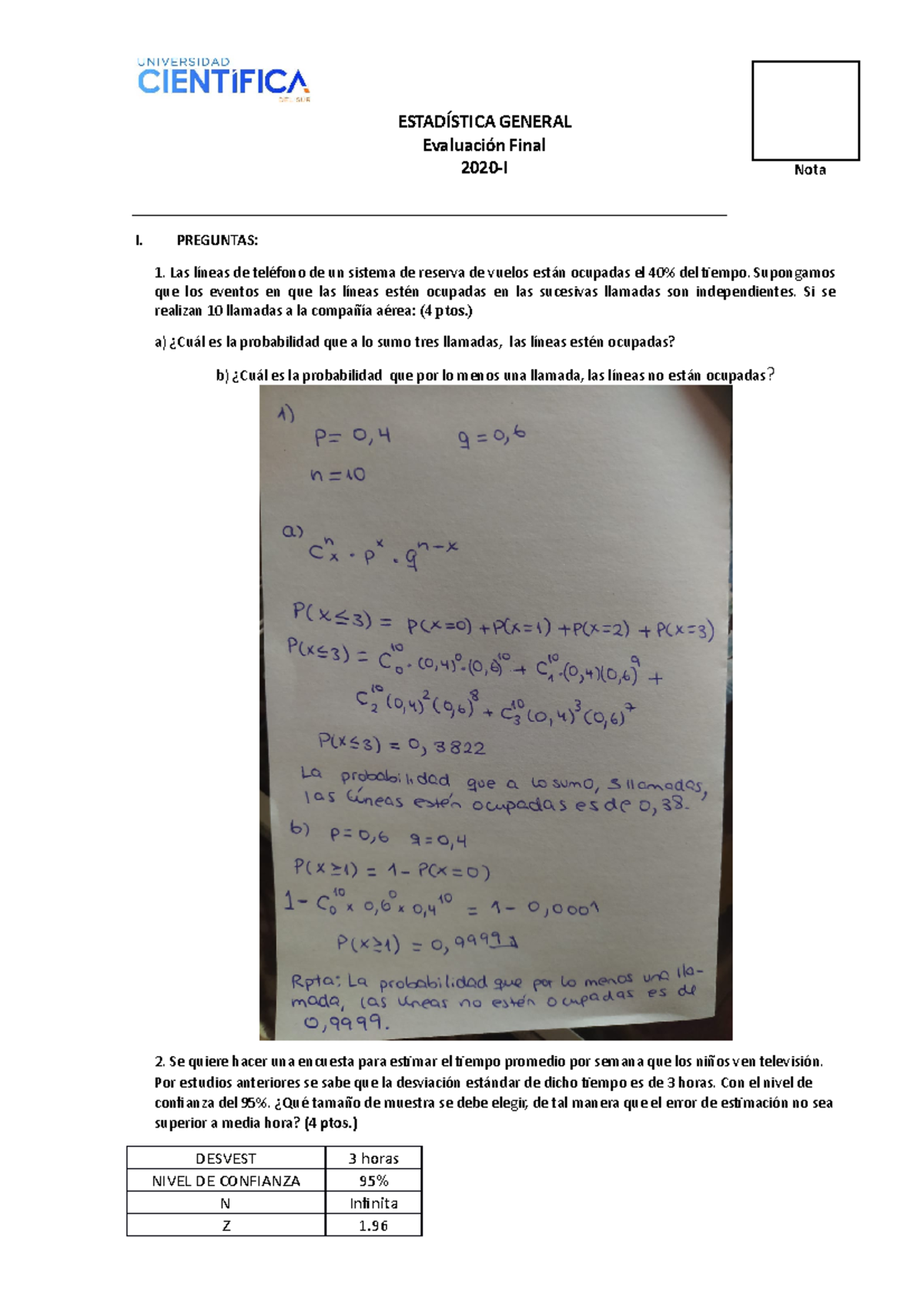 FINAL 14 Diciembre 2020 Preguntas Y Respuestas ESTAD STICA GENERAL