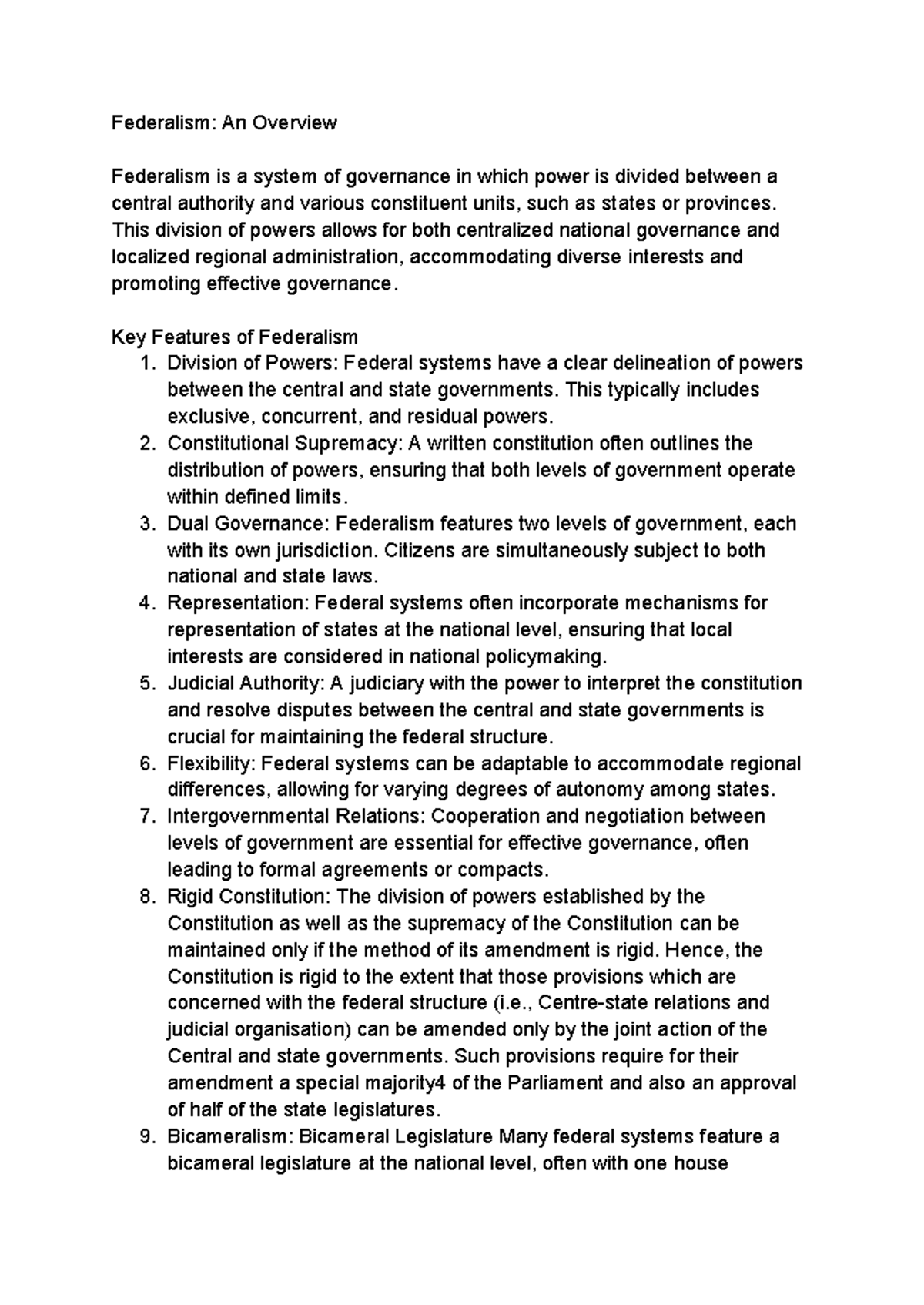 Federalism - Federal structure of India - Federalism: An Overview ...