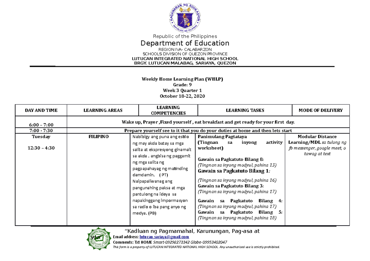 CLMD4A.2.123456789 - Republic of the Philippines Department of ...