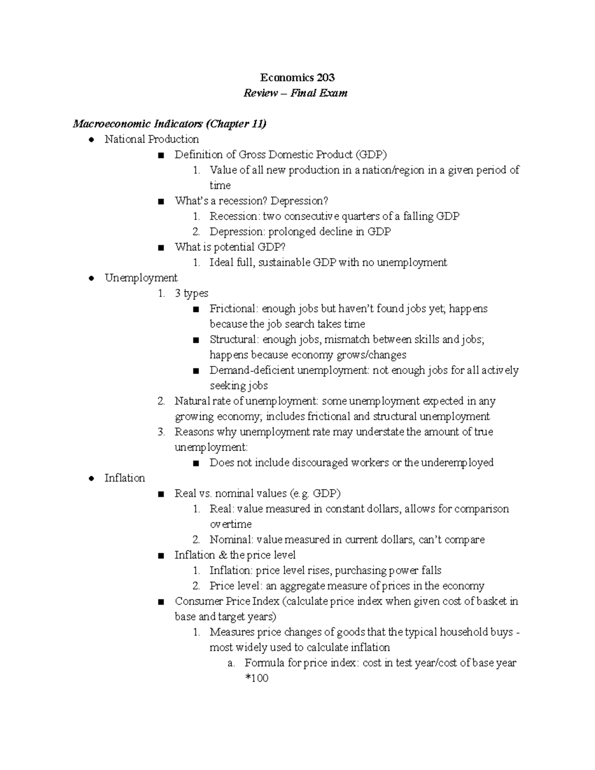 Macroeconomics test answers image