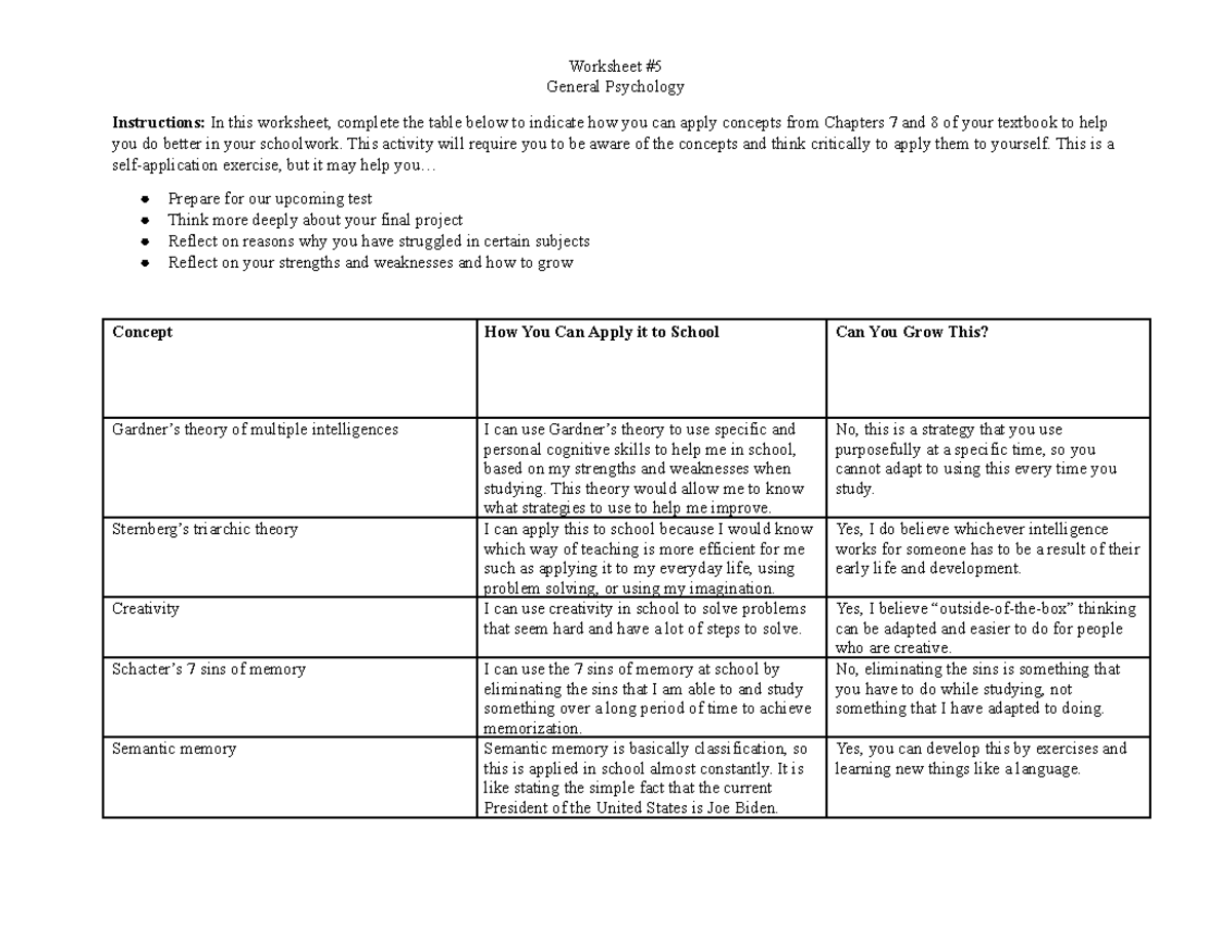 psychology homework pdf