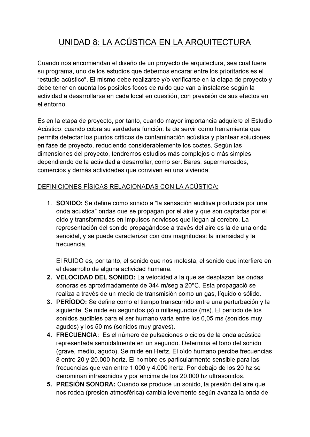 Unidad 8 La Acústica En La Arquitectura Unidad 8 La AcÚstica En La Arquitectura Cuando Nos 0148