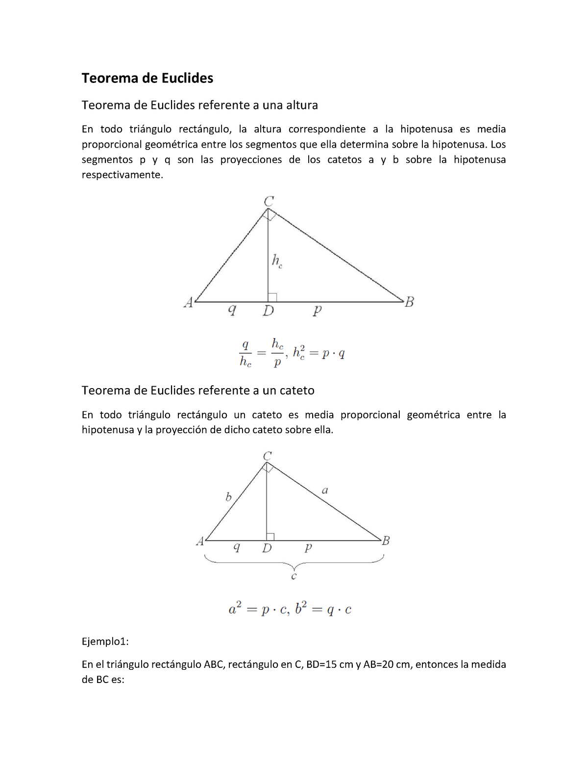 teorema de euclides