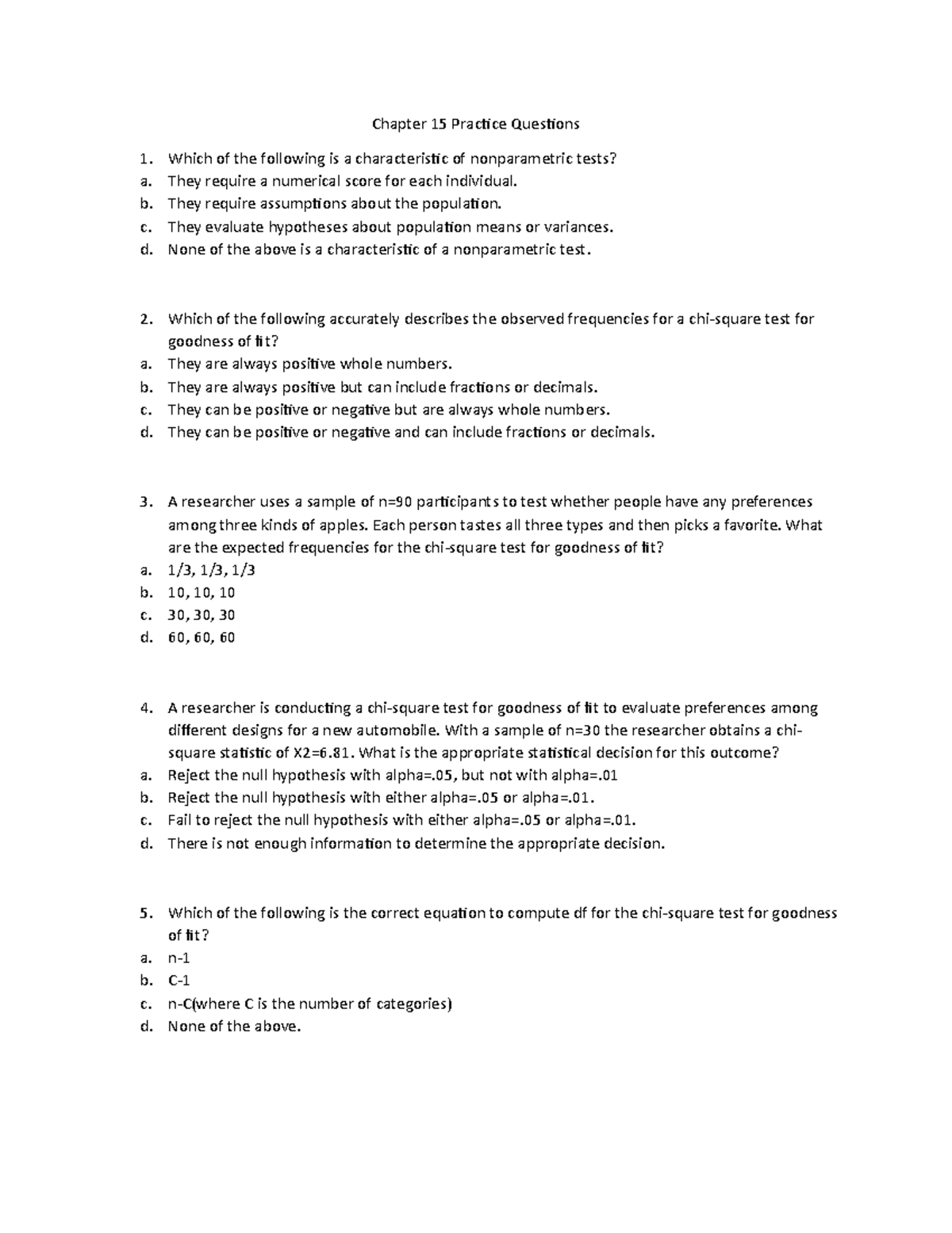 Chapter 15 Learning Checks - Chapter 15 Practice Questions Which Of The ...