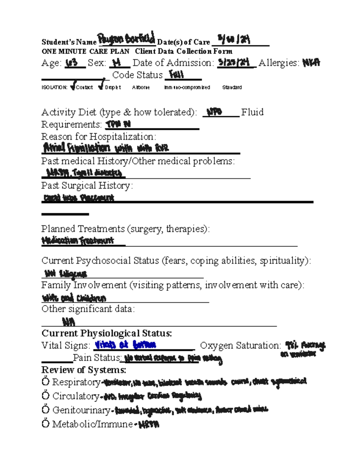 ONE+ Minute+CARE+PLAN++revised+1 12 23 (1) 2 - Student’s Name ...