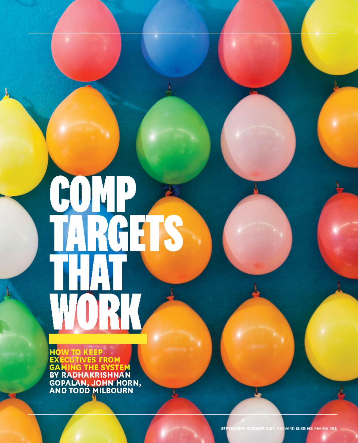 HBR Performance targets 2017 - COMP TARGETS THAT WORK HOW TO KEEP ...