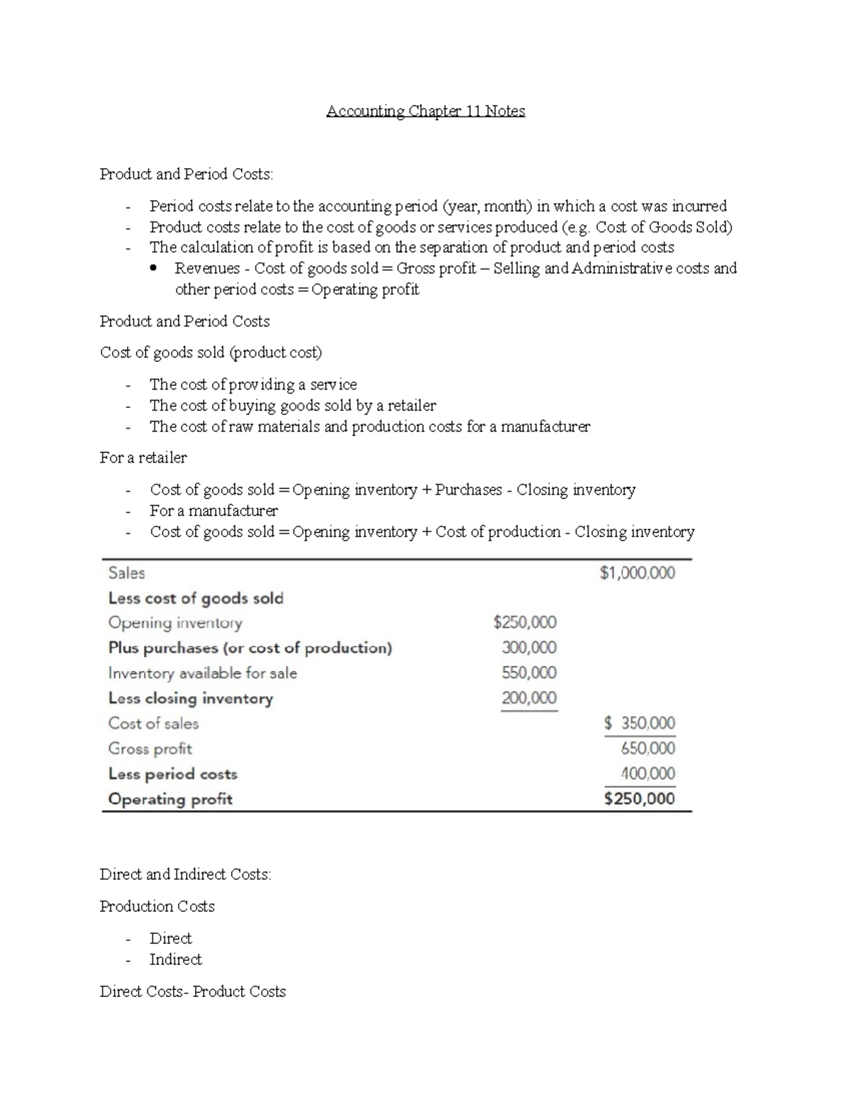 Accounting Chapter 11 Notes - Accounting Chapter 11 Notes Product and ...