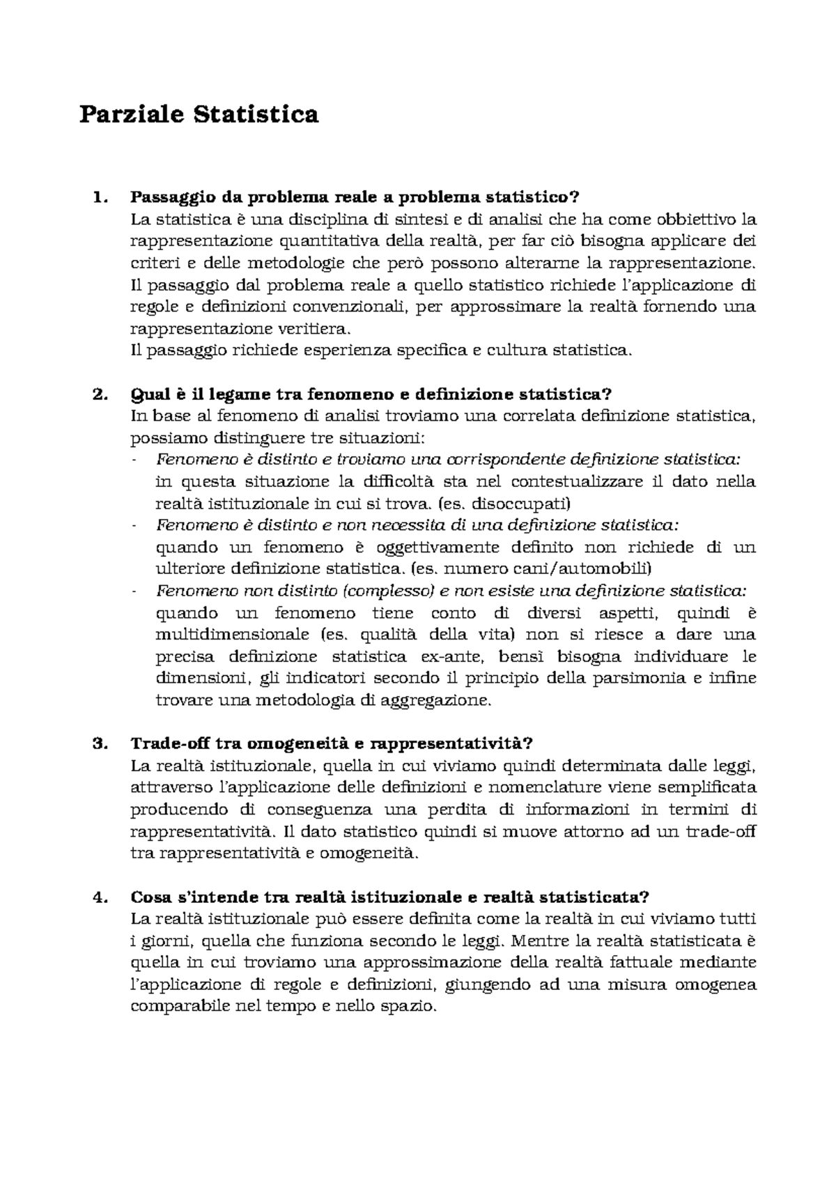 Appunti Generali Statistica Metodi Statistici Per L Analisi Studocu