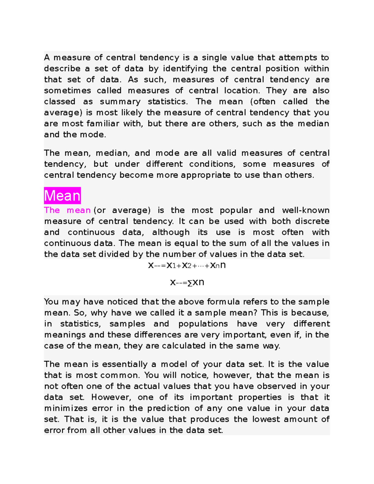 Descriptive Analytics A Measure Of Central Tendency Is A Single Value 