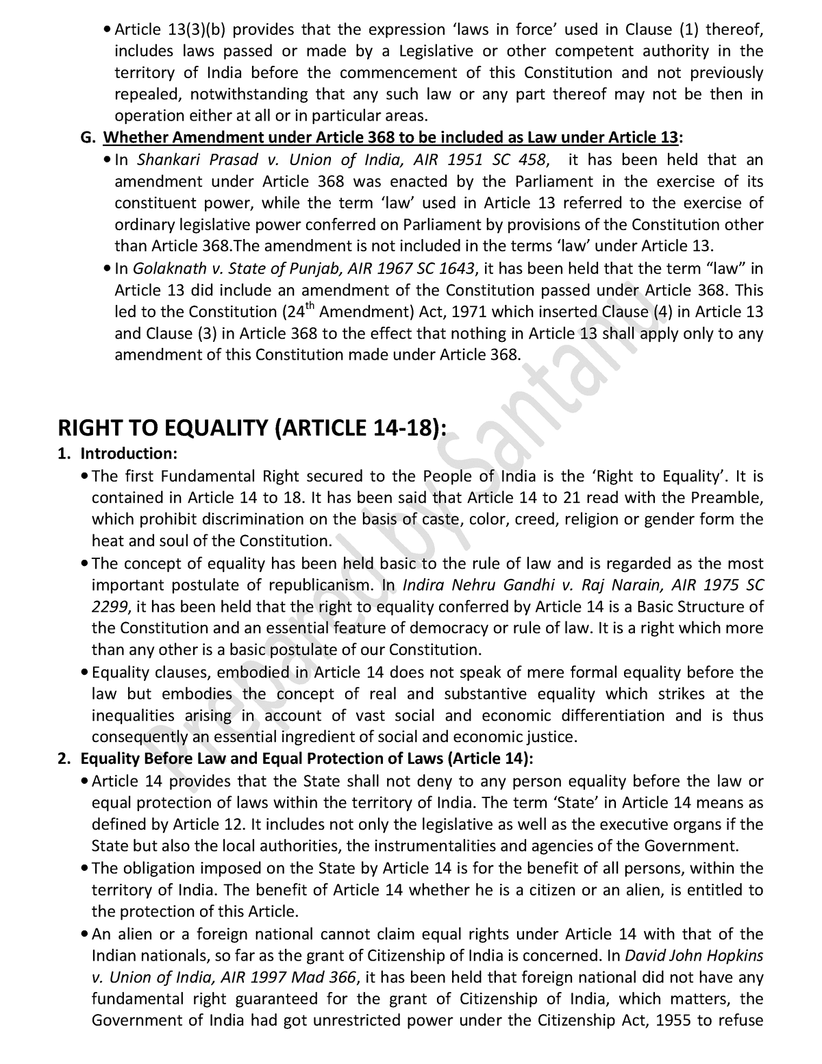 Constitutional Law Part II Notes Pdf - Constitutional Law II - IPU ...