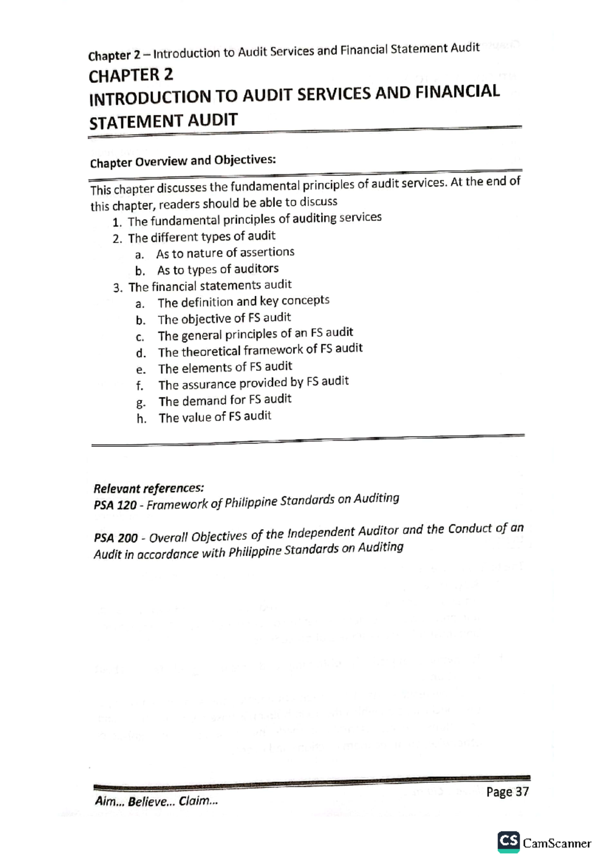 Chapter 2 - Auditing Theory - Batchelor of Sience in Entrepreneurship ...