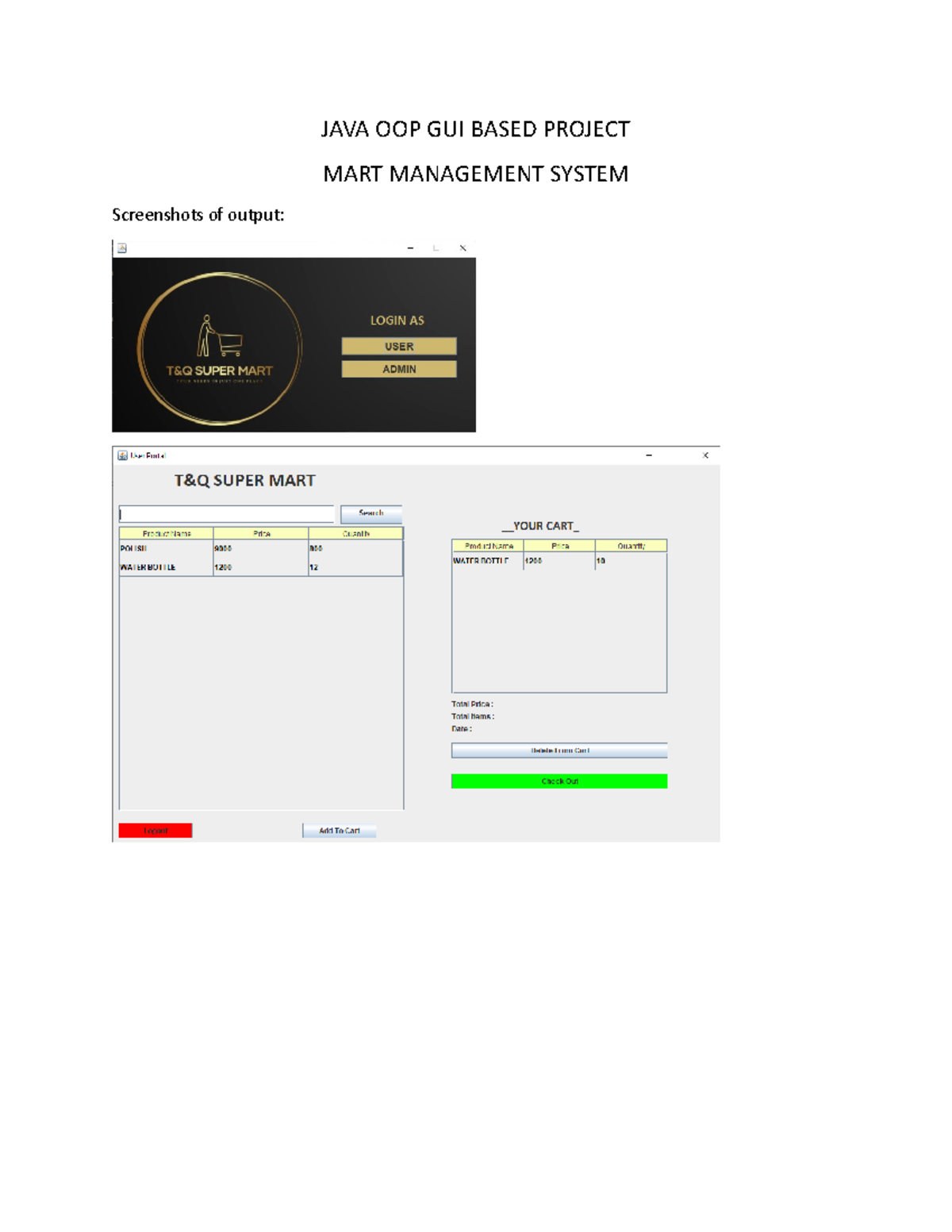 JAVA GUI Project - JAVA OOP GUI BASED PROJECT MART MANAGEMENT SYSTEM ...