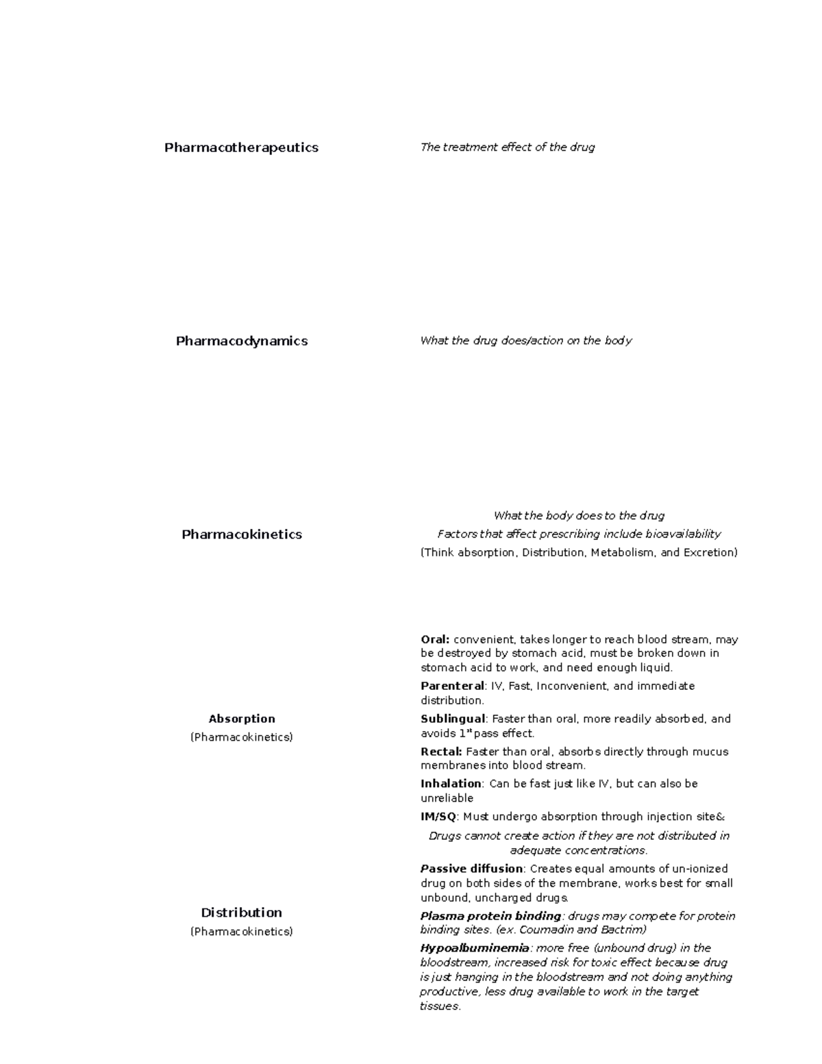 Pharmacology Test 1 Flashcards - Pharmacotherapeutics The treatment ...