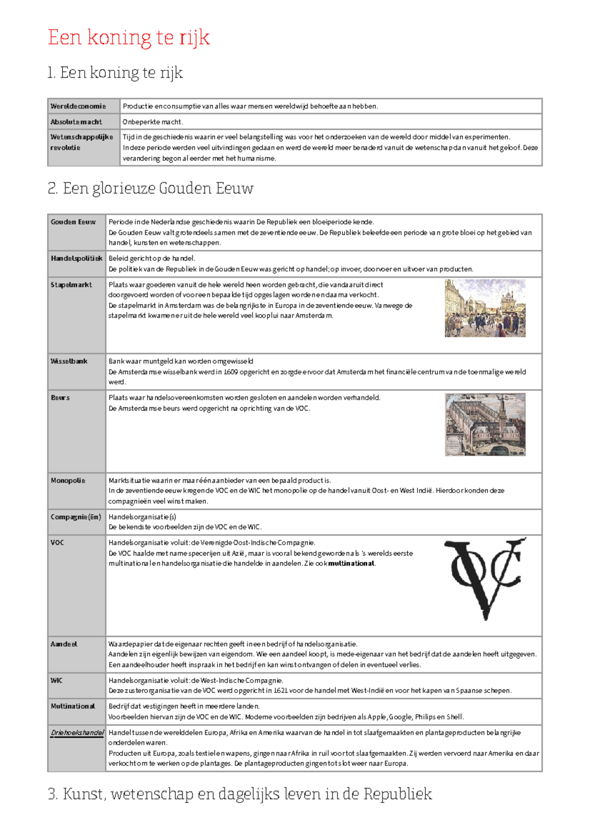 Begrippenlijst Een koning te rijk - Een koning te rijk 1. Een koning te ...