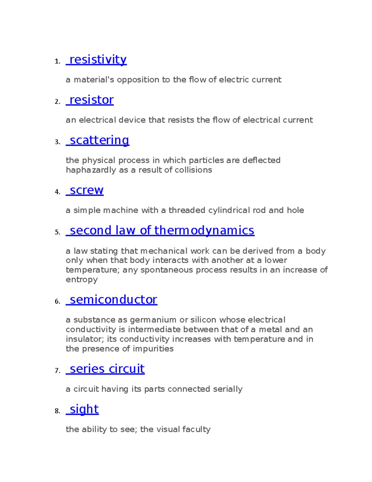 Phy 38 physics notes, very helpful! 1. resistivity a material's