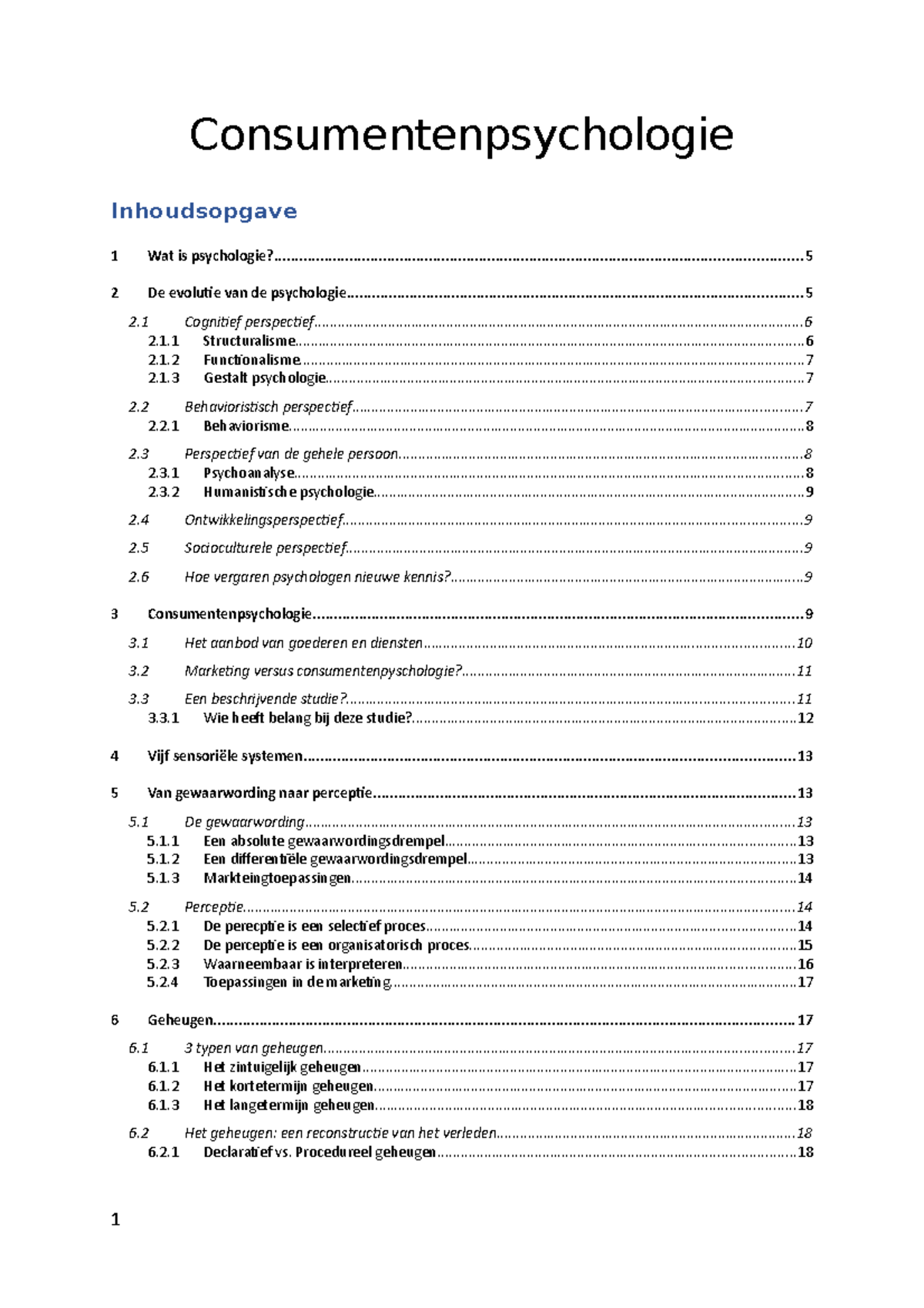 Consumentenpsychologie - - Studocu