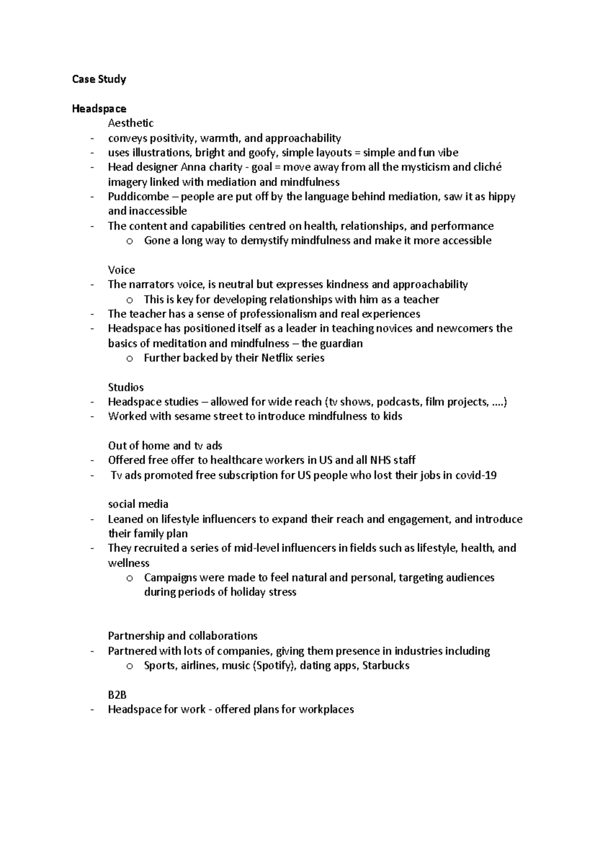Case study notes - Case Study Headspace Aesthetic conveys positivity ...