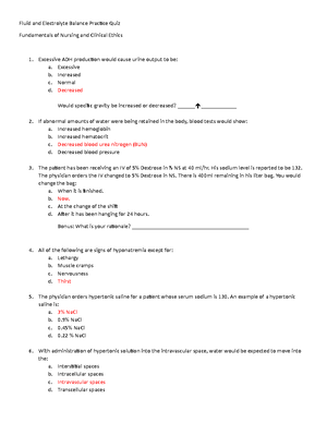 Adult health exam 1 - Adult Health Exam 1 Lab tests A. Basic metabolic ...