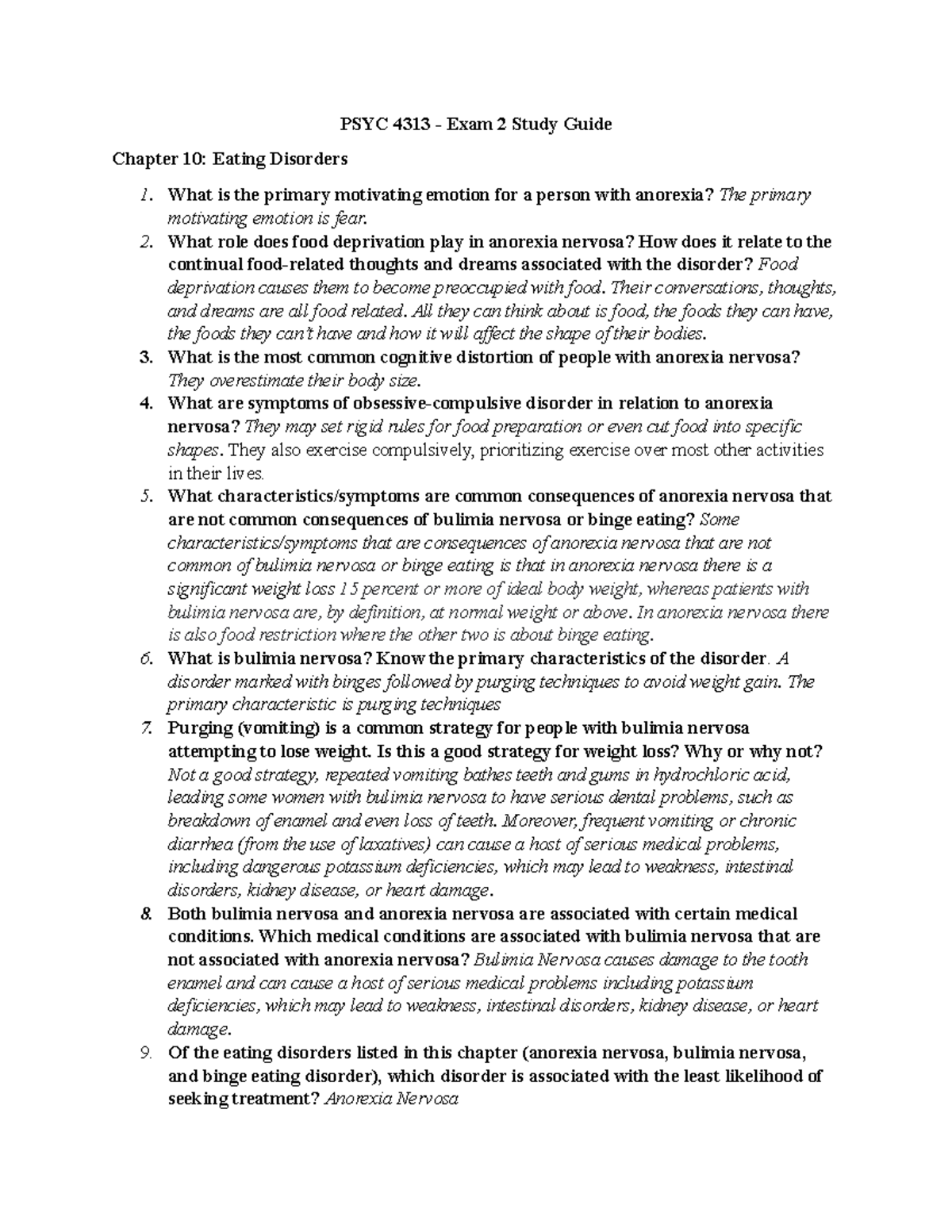 PSYC 4313 exam 3 study guide - PSYC 4313 - Exam 2 Study Guide Chapter ...