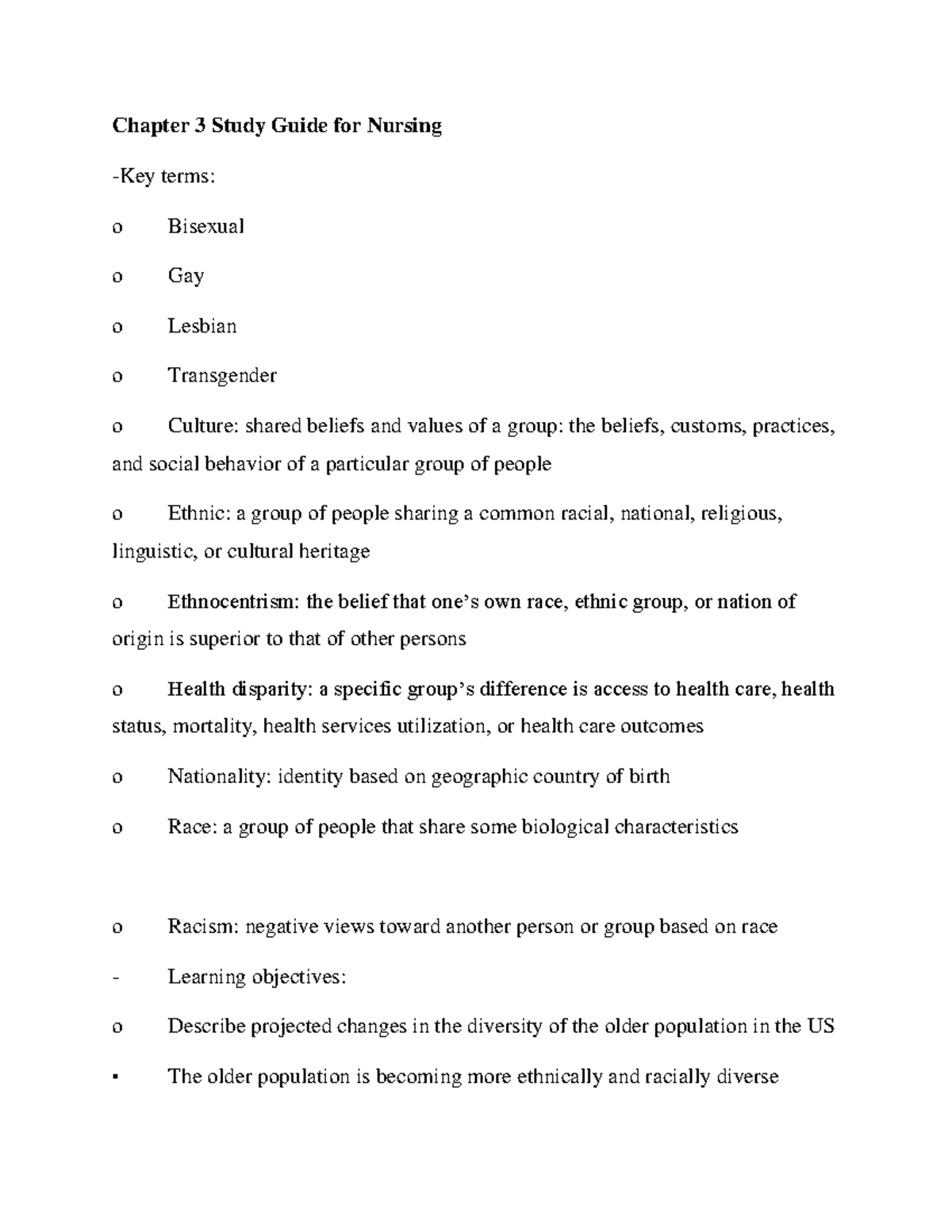 Chapter 3 Study Guide for Nursing - Chapter 3 Study Guide for Nursing ...
