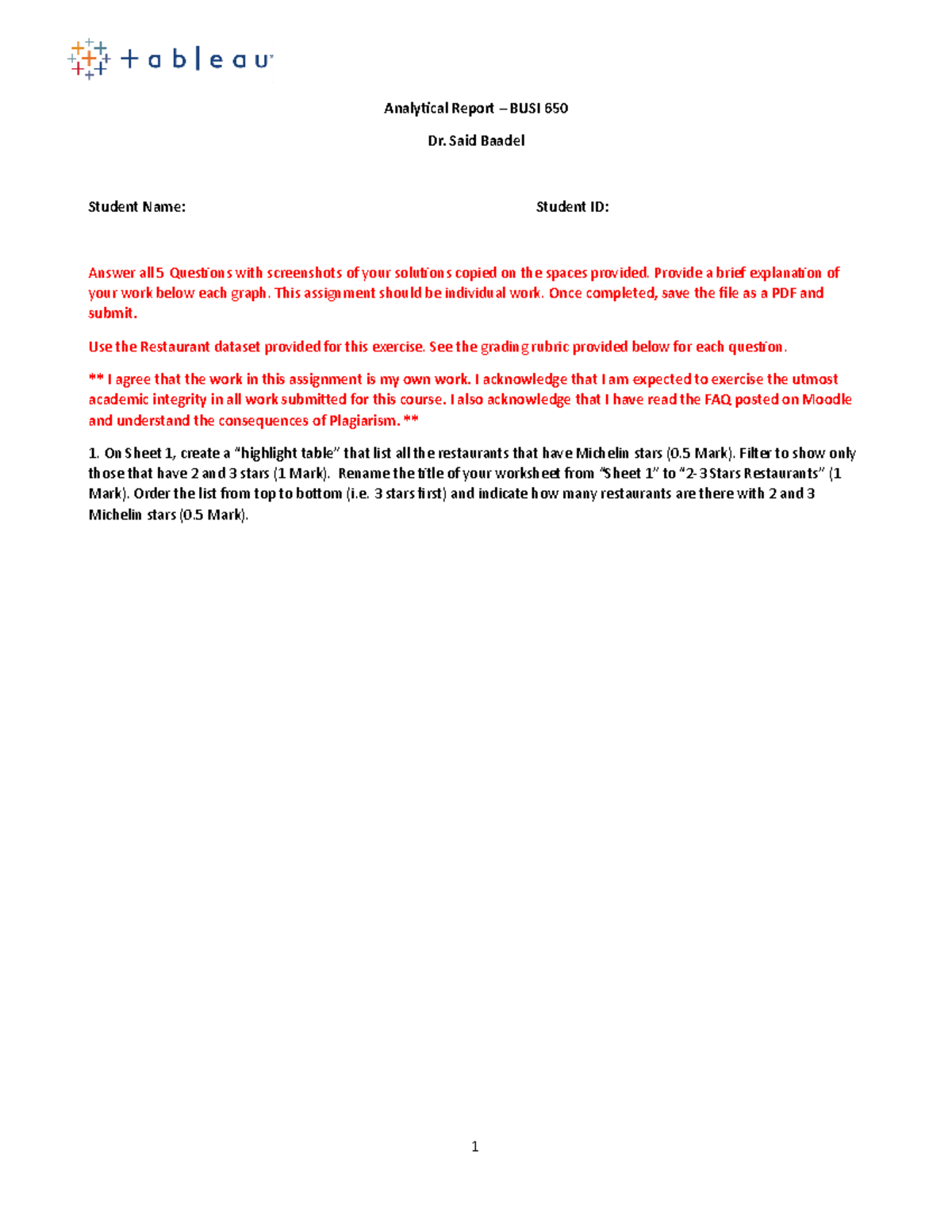 A2 Individual Analytical Report Spring - Analytical Report – BUSI 650 ...