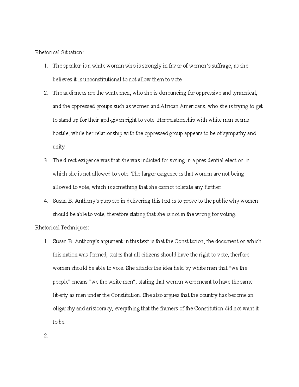 susan b anthony eulogy rhetorical analysis essay